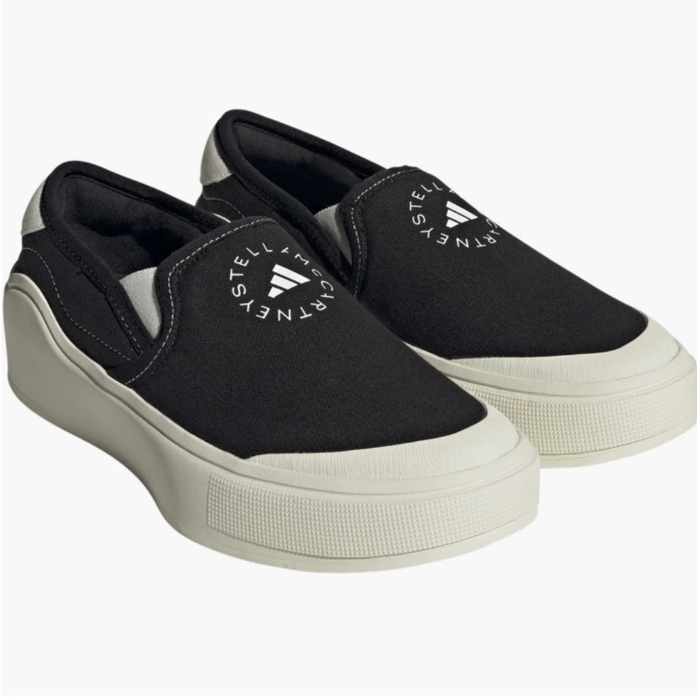 NWT ADIDAS BY STELLA MCCARTNEY COURT SLIP-ON SHOES IN BLACK